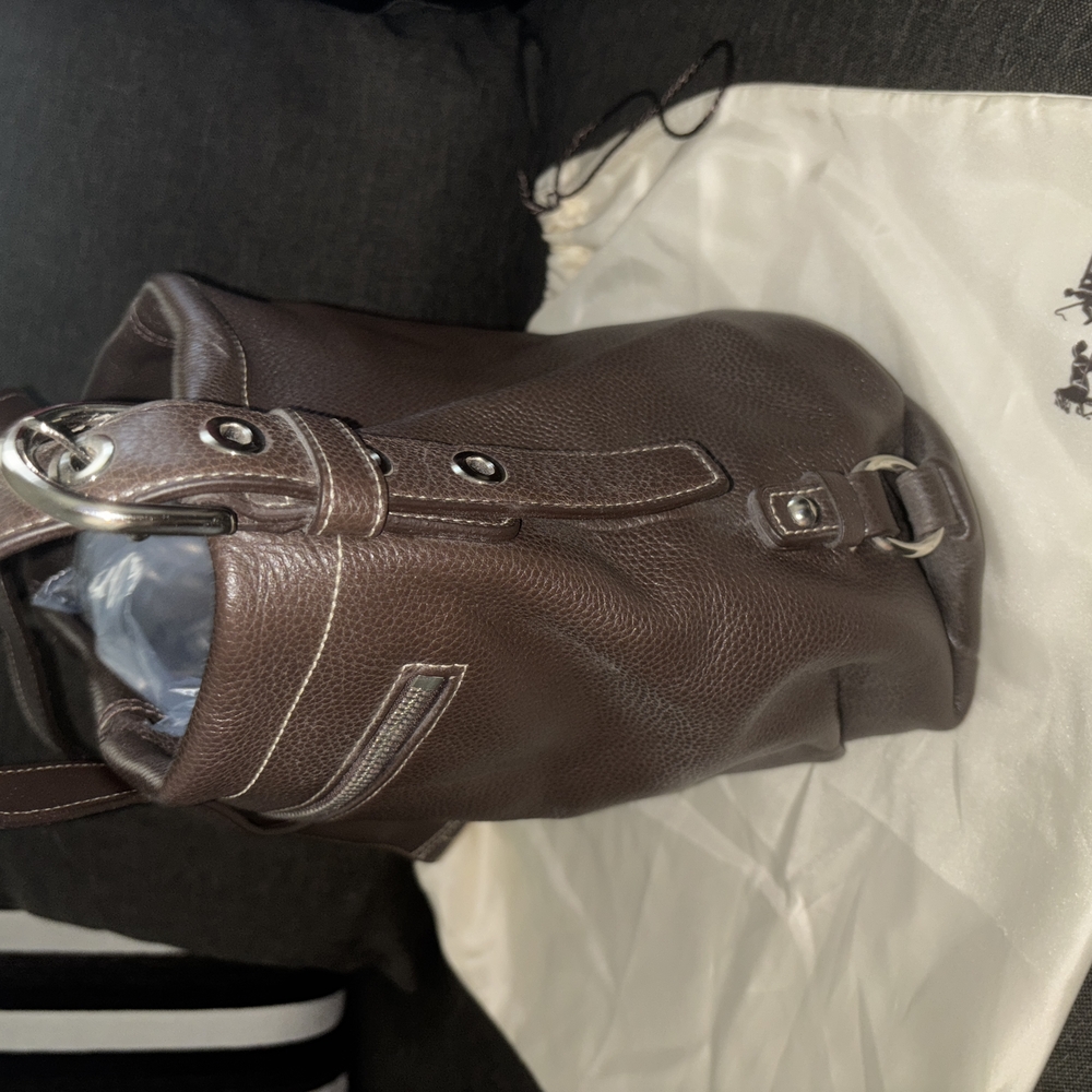 Authentic Coach Brown Pebble Leather Duffle Convertible crossbody shoulder bag - Picture 7 of 10